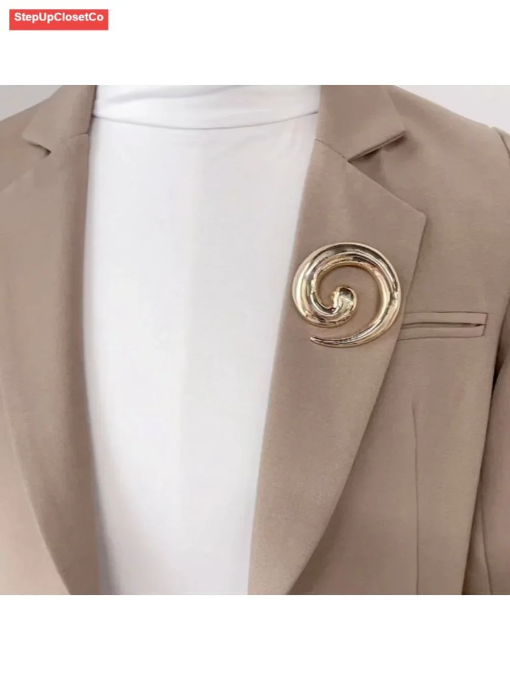 Chunky Spiral Snail Brooch Pin for Dress Suit Lapel Wedding Party